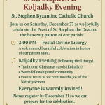 St. Stephen Koljadky evening